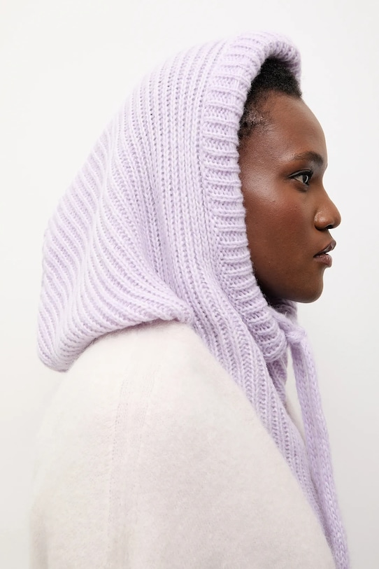 

Балаклава из мериносовой шерсти Answear.Lab, фиолетовый