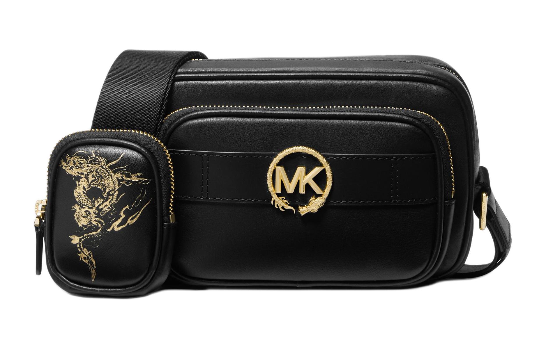 

MICHAEL KORS Кожаная сумка через плечо для фотоаппарата мужская черная