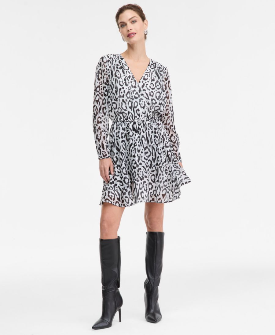 

Женское мини-платье с длинными рукавами и запахом, с принтом INC International Concepts, Jayla Anim