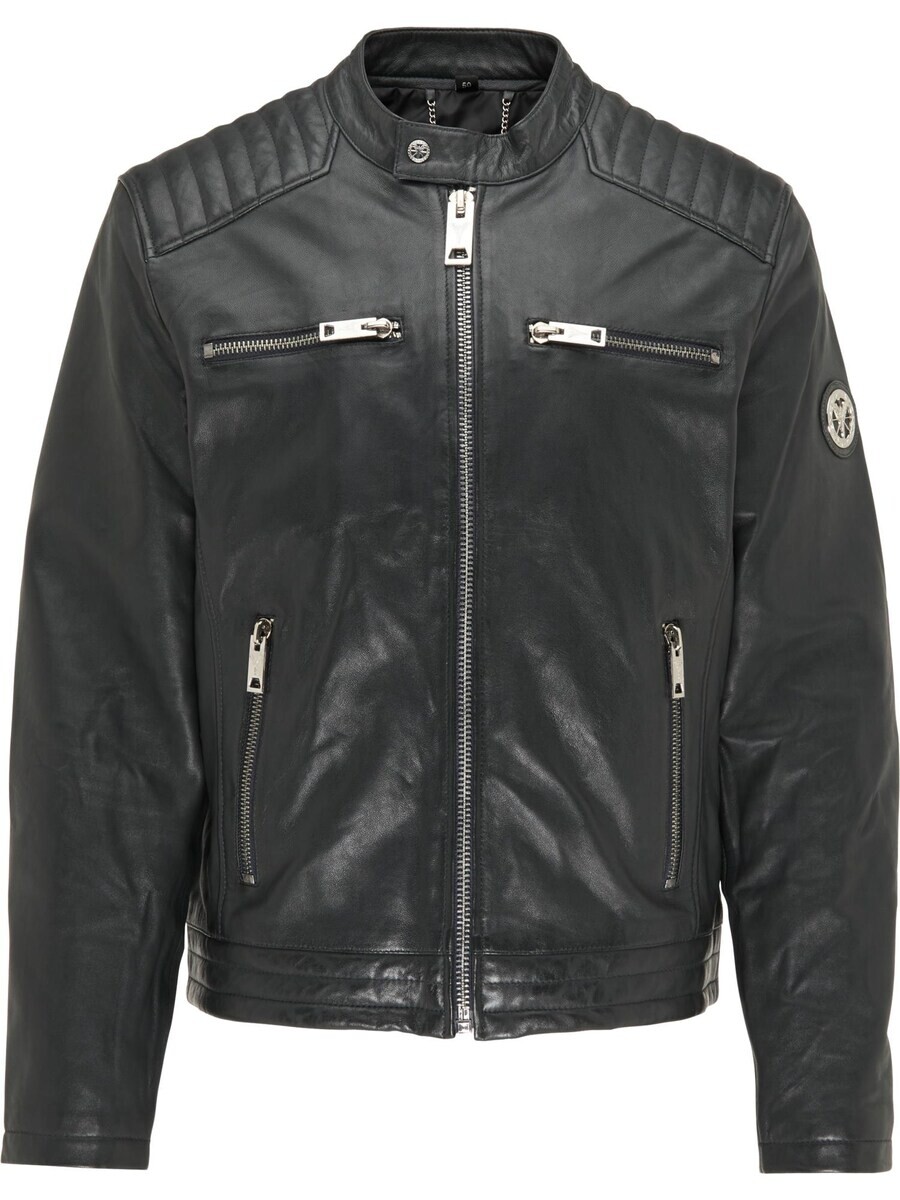 

Кожаная куртка Carlo Colucci Between-Season Jacket Centofanti, черный