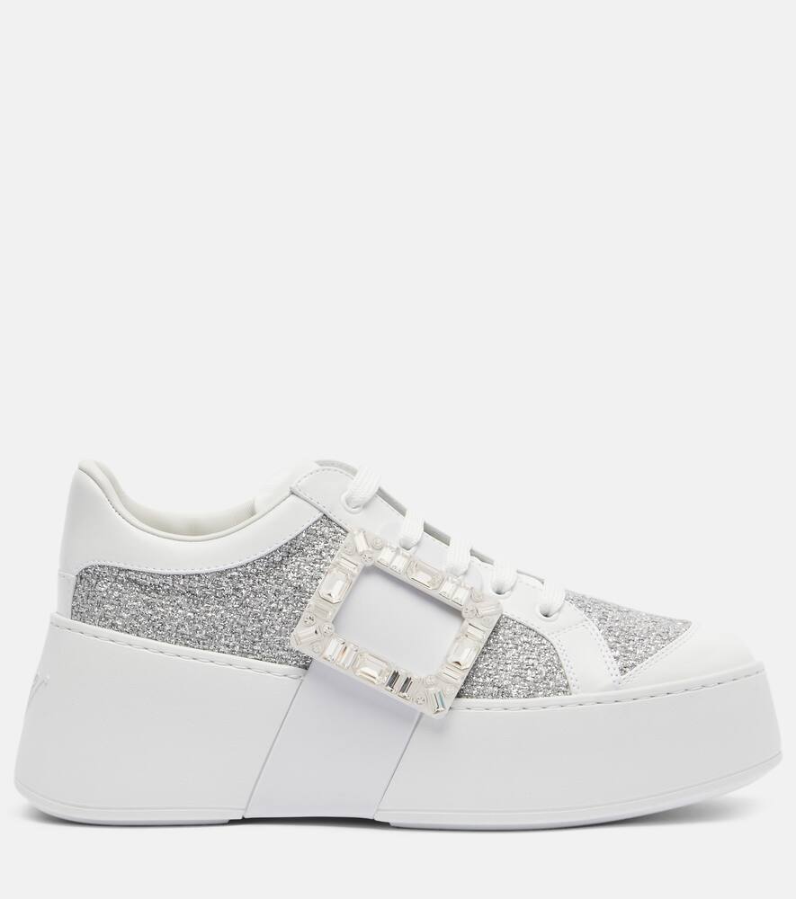 Кроссовки Viv' Skate с декоративными элементами Roger Vivier, B001(Bianco)+B200(Argegno — фото 4