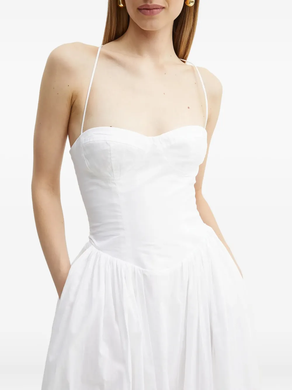 

Платье миди со шнуровкой Bardot, белый