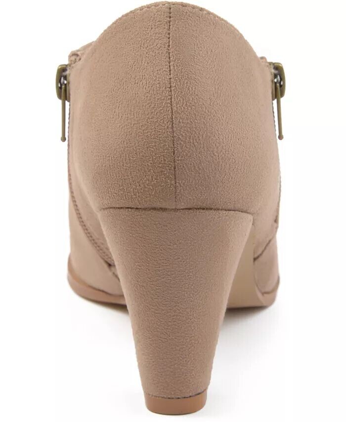 Женские полусапоги Sanzi с боковой молнией Shooties Journee Collection, коричневый/бежевый — фото 3