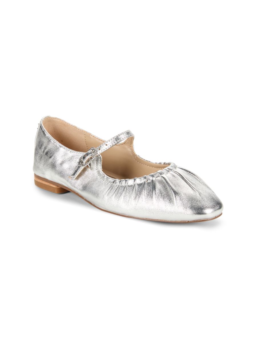 

Туфли Mary Janes Maeve Micah из металлизированной кожи для девочек Sam Edelman, серебряный