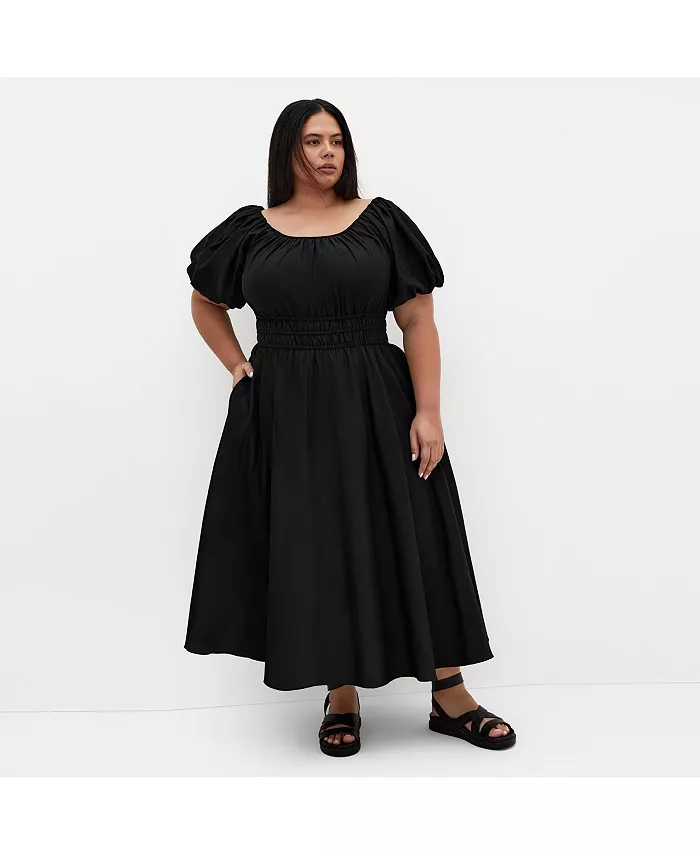 

Платье миди Lillian больших размеров CITY CHIC, черный