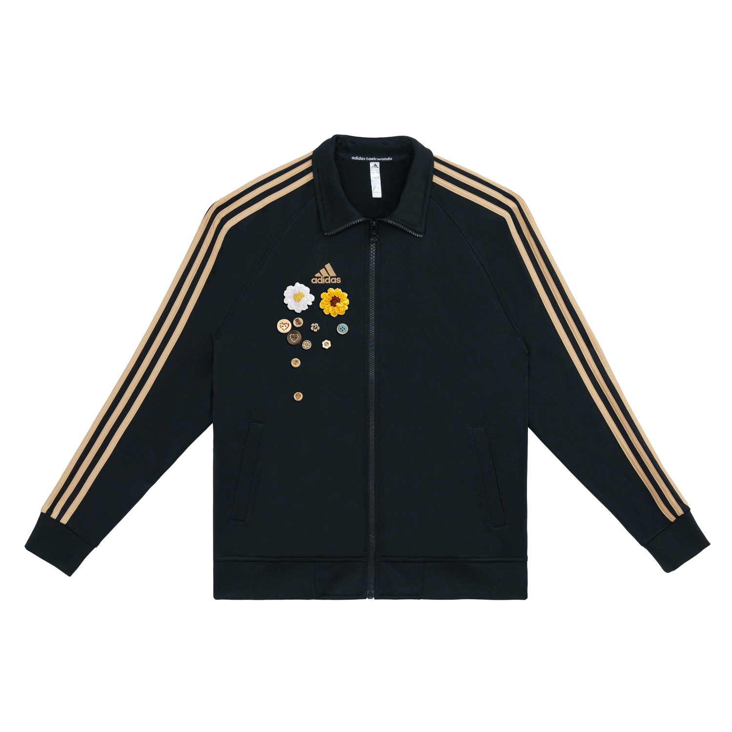 

Куртки 3 Stripes Unisex с золотыми полосками Adidas, черный золотой