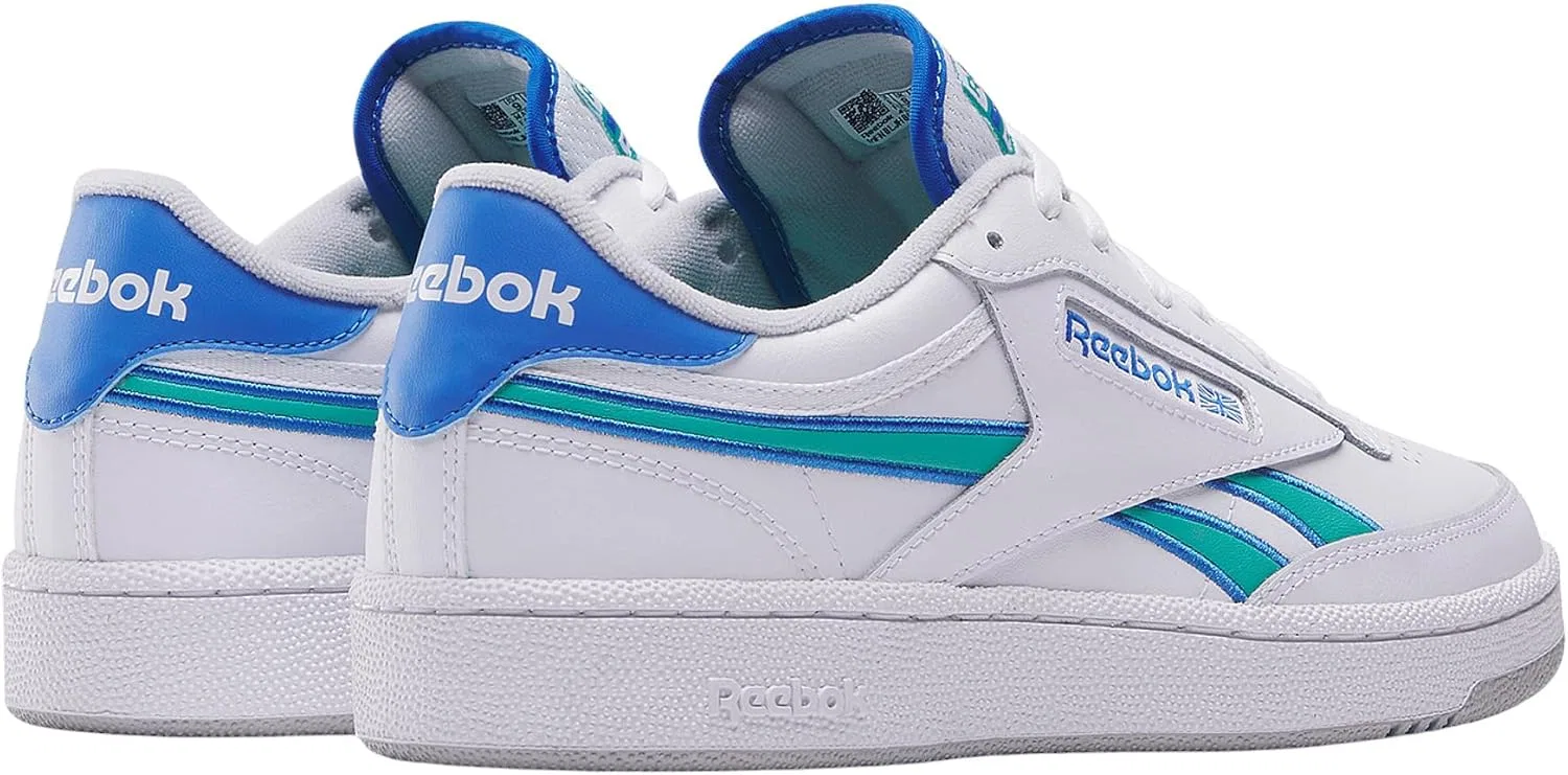 Кроссовки Reebok Unisex Club C RevengeSneaker, White Kineticblue Unlshedgreen — фото 4