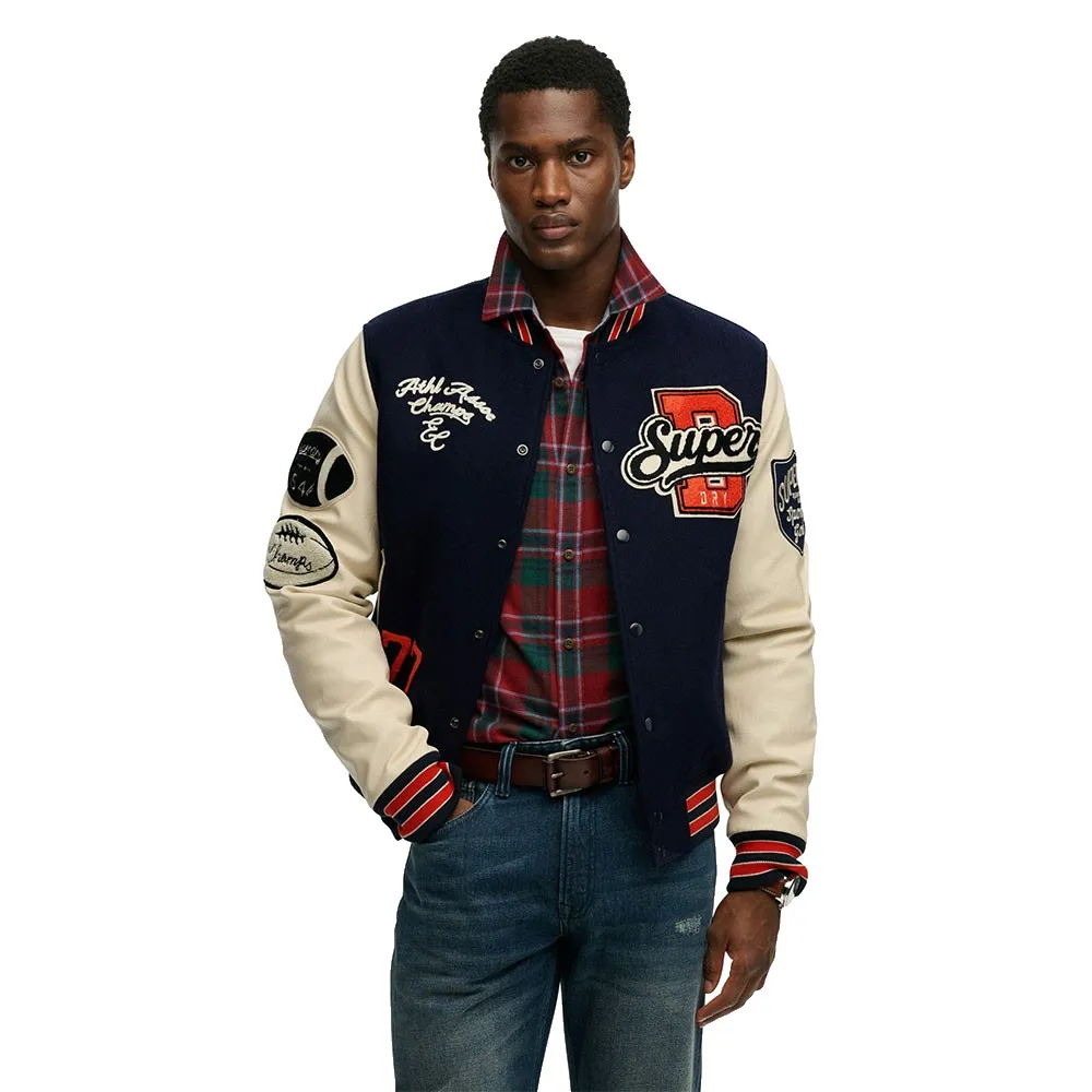 

Куртка Superdry College Patched Varsity, синий