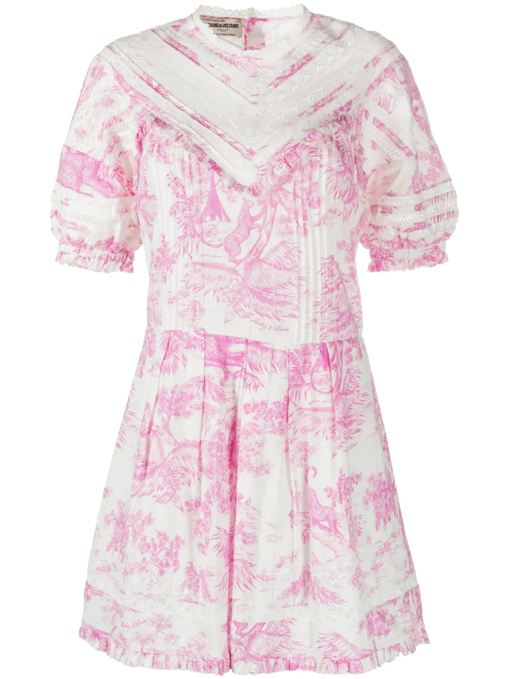

Платье с объемными рукавами и графичным принтом Zadig&Voltaire, белый