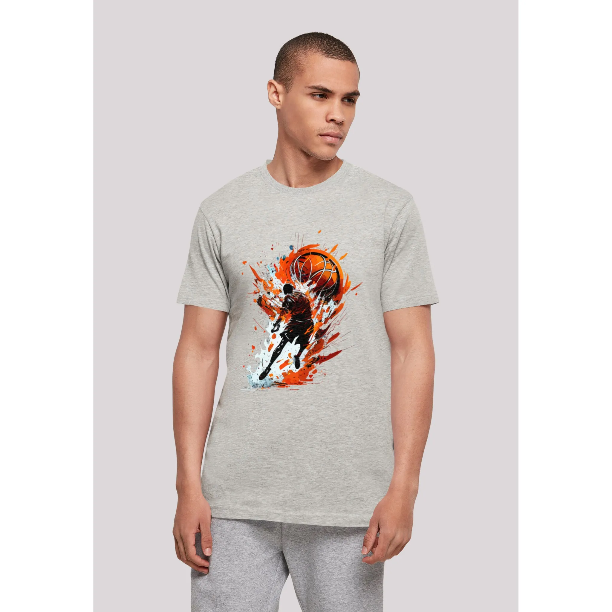 

F4NT4STIC Футболка "Basketball Splash Sport UNISEX", принт, серый