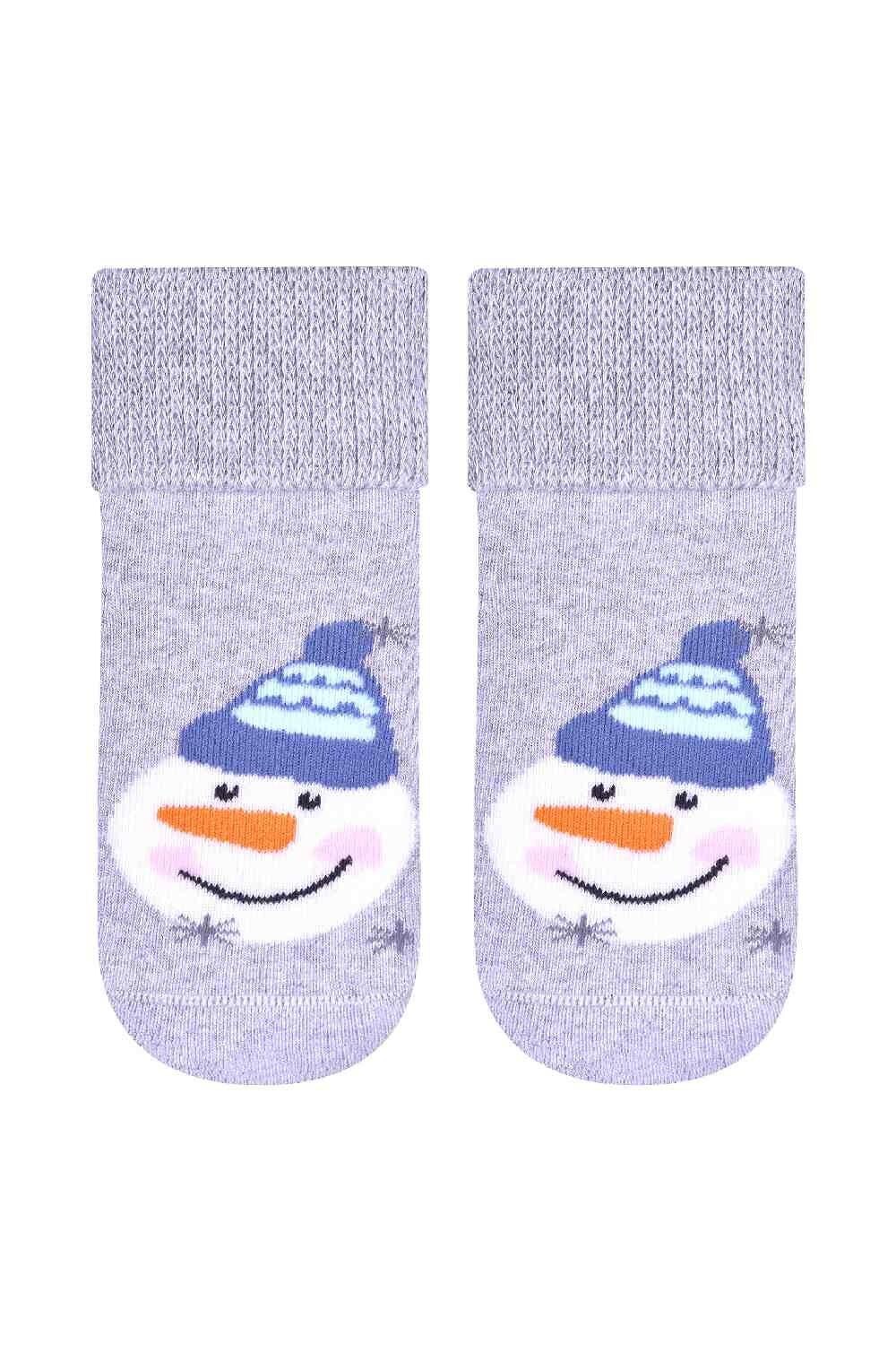 

1 пара инновационных носков из мягкого хлопка с рождественским дизайном Steven, серый