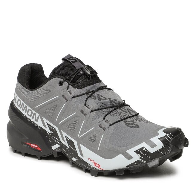 Кроссовки Salomon Speedcross 6 L41738000 Quiet Shade/Black/Pearl Blue, серый — фото 2