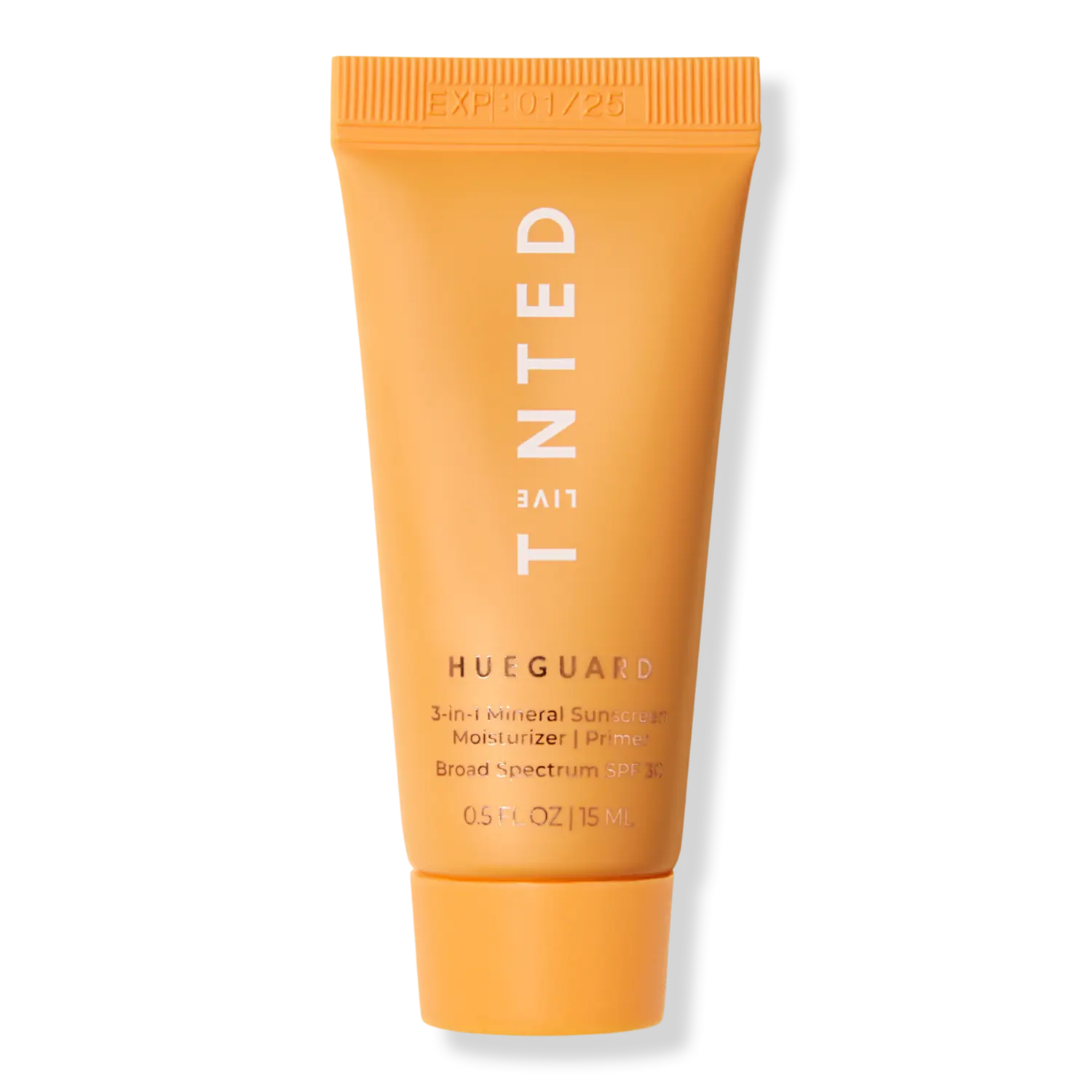 

Hueguard 3-в-1 Минеральный солнцезащитный крем, увлажняющий крем, праймер SPF 30 Live Tinted, 0.5 oz