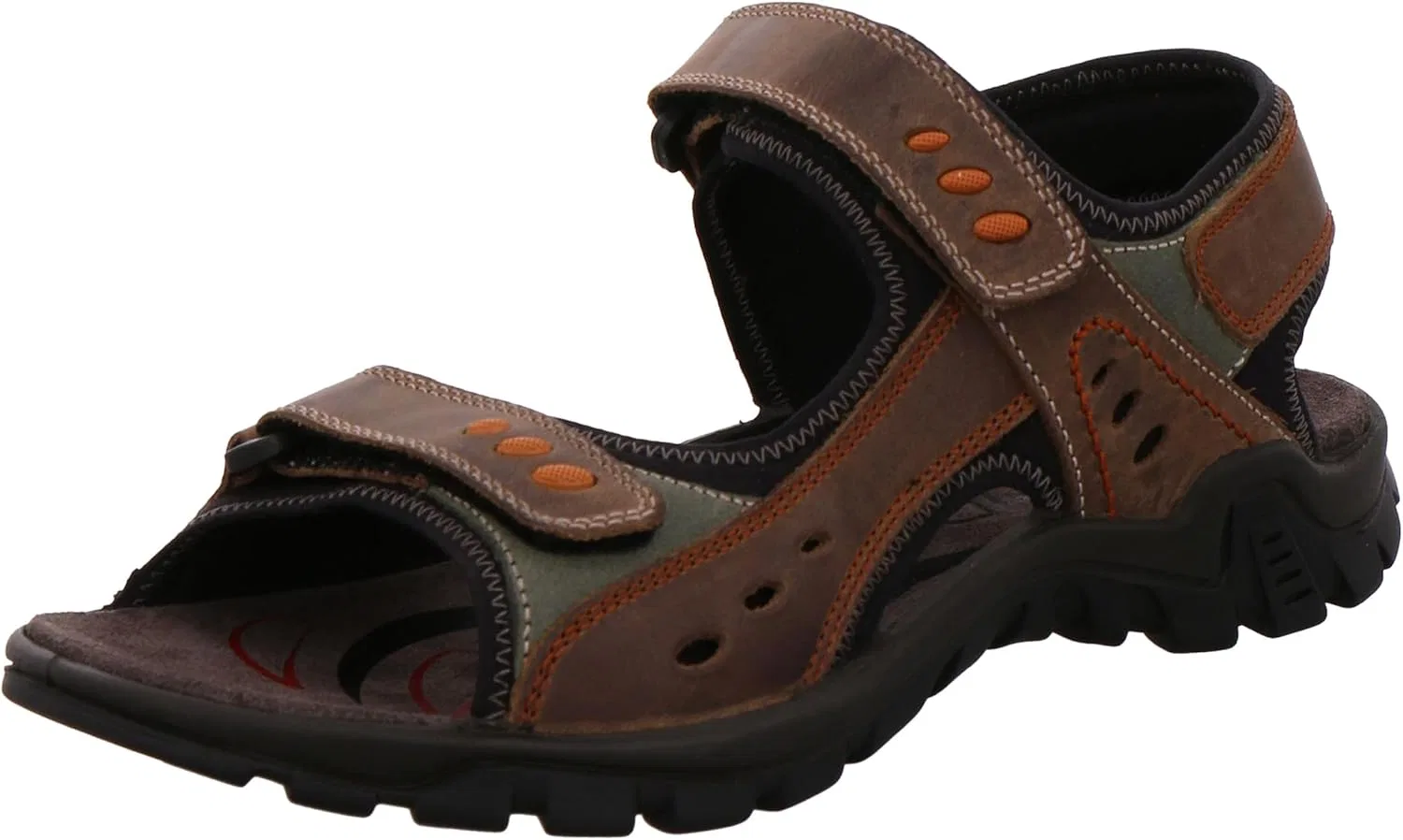 Мужские треккинговые кожаные сандалии Rohde Barolo 5930 на липучке, Brown