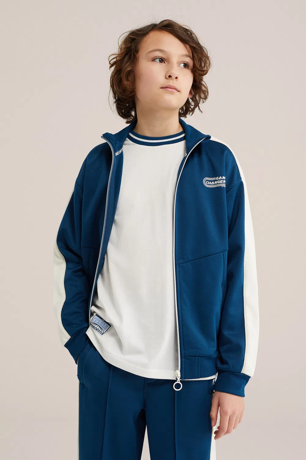 Толстовка на молнии We Fashion, Navy — фото 3