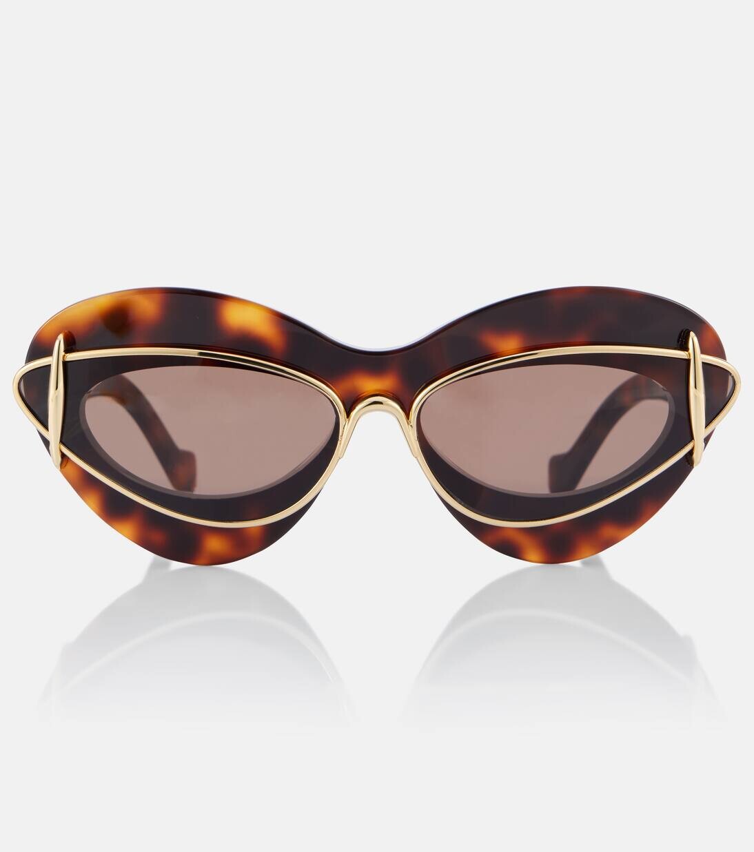 

Солнцезащитные очки «кошачий глаз» Loewe, цвет dark havana/brown