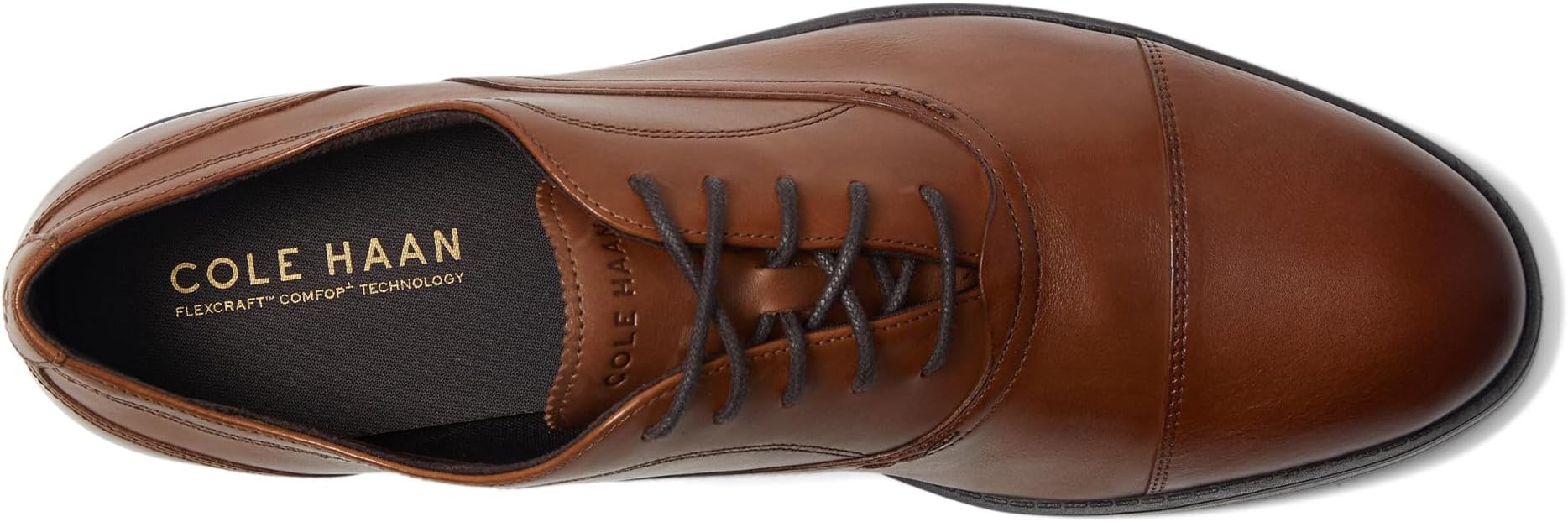 Оксфорды Cole Haan Newmark Grand Cap Toe Oxfords, цвет British Tan/Dark Brown — фото 2
