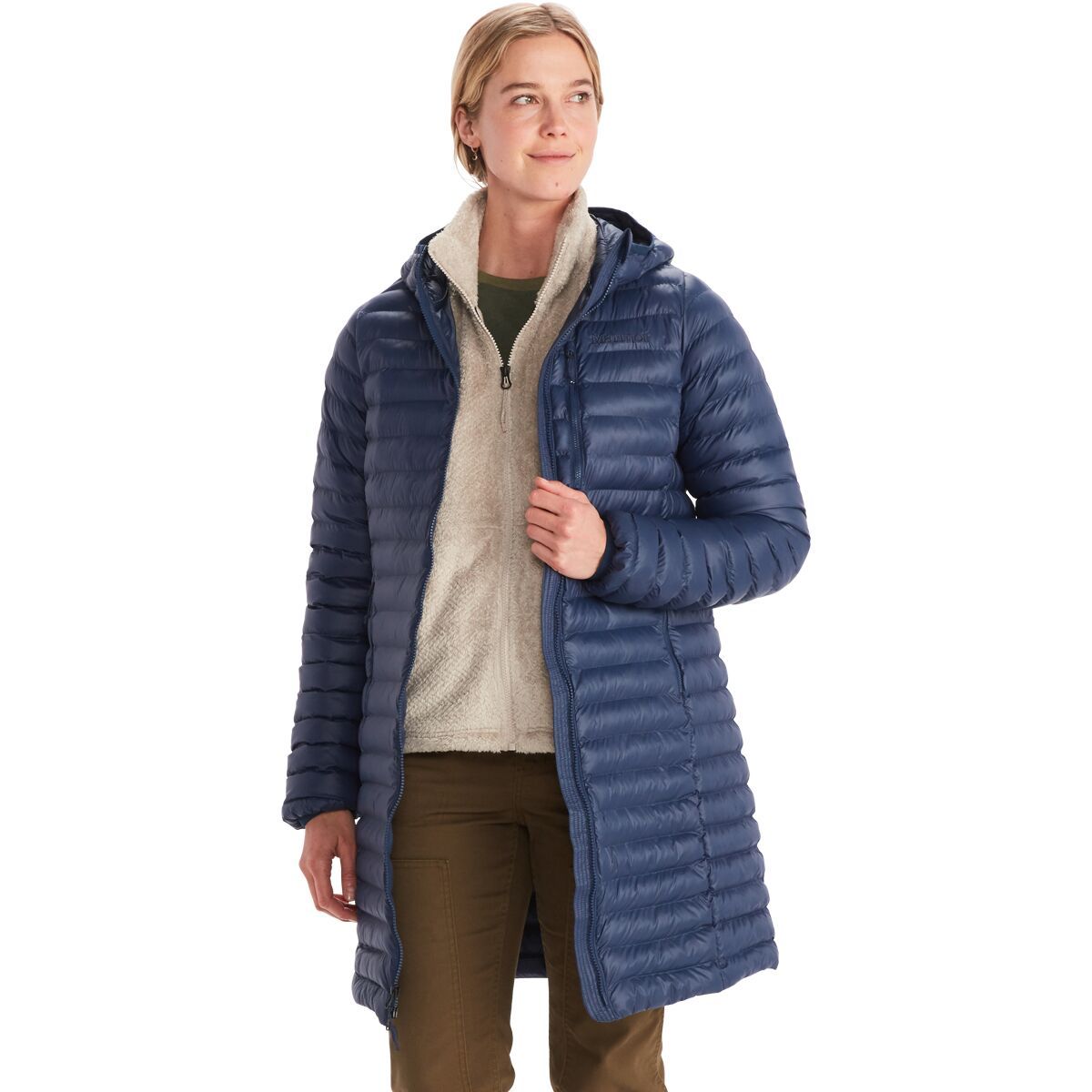 

Эко безворсовая длинная куртка Marmot, синий