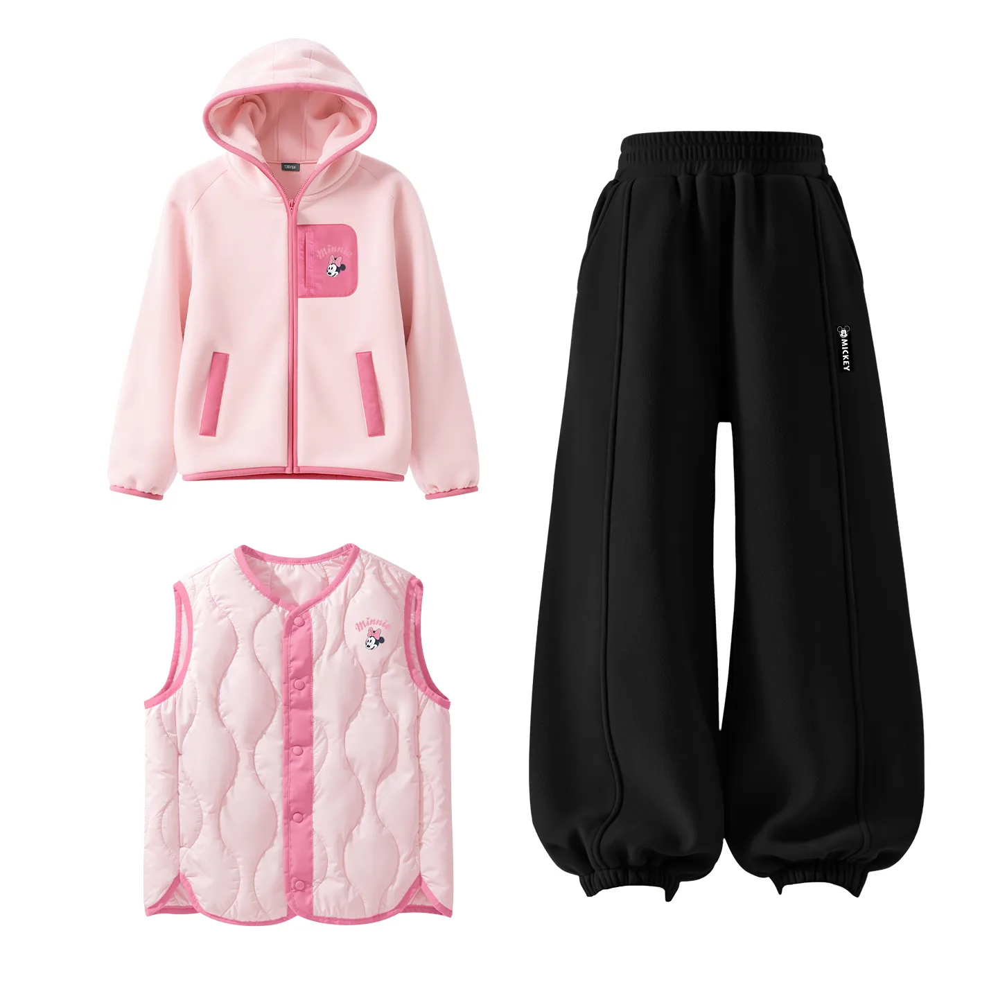 Детская повседневная худи с капюшоном Disney, [Thickened and Fleece-Lined]Silicone Eye Lifters Frosting Pink+Di H Long Hook-and-Loop Black+Silicone Eye Lifters Firework Pink