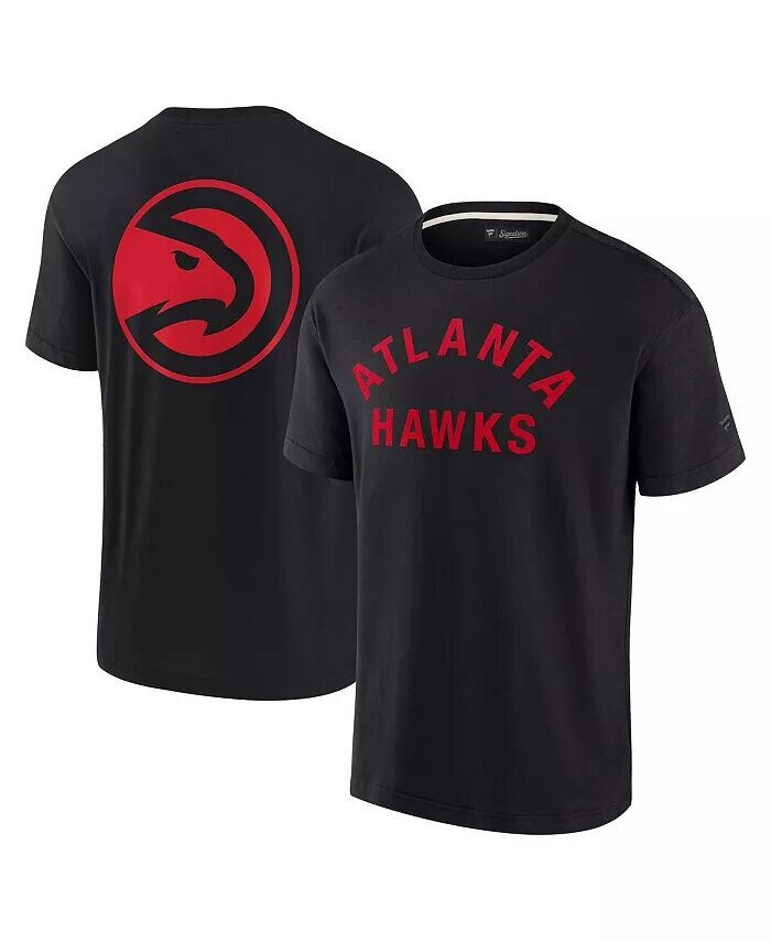 

Мужская и женская черная футболка Atlanta Hawks Super Soft Fanatics Signature