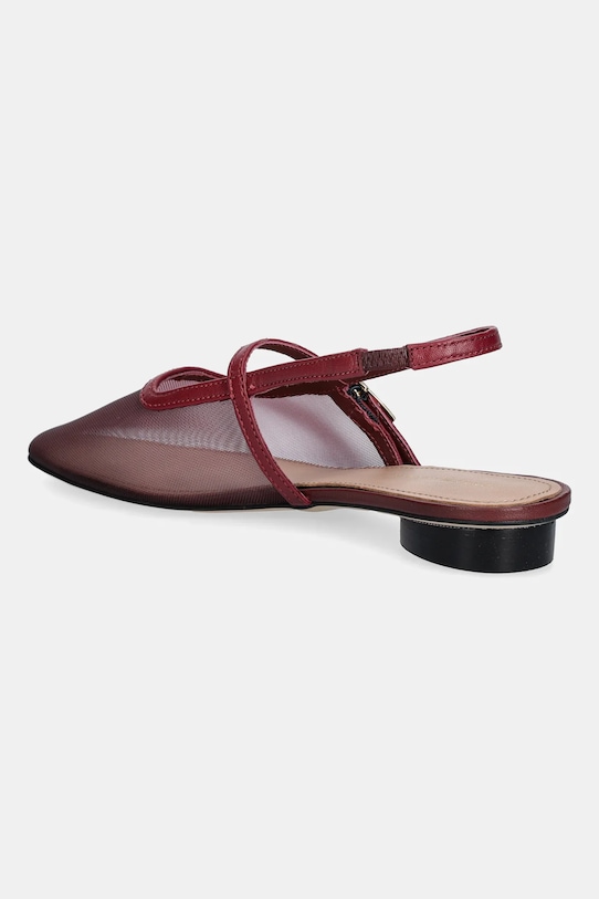 Балетки MESH ROUND HEEL BALLERINA с сетчатыми вставками и круглым каблуком Tommy Hilfiger, бордовый — фото 3