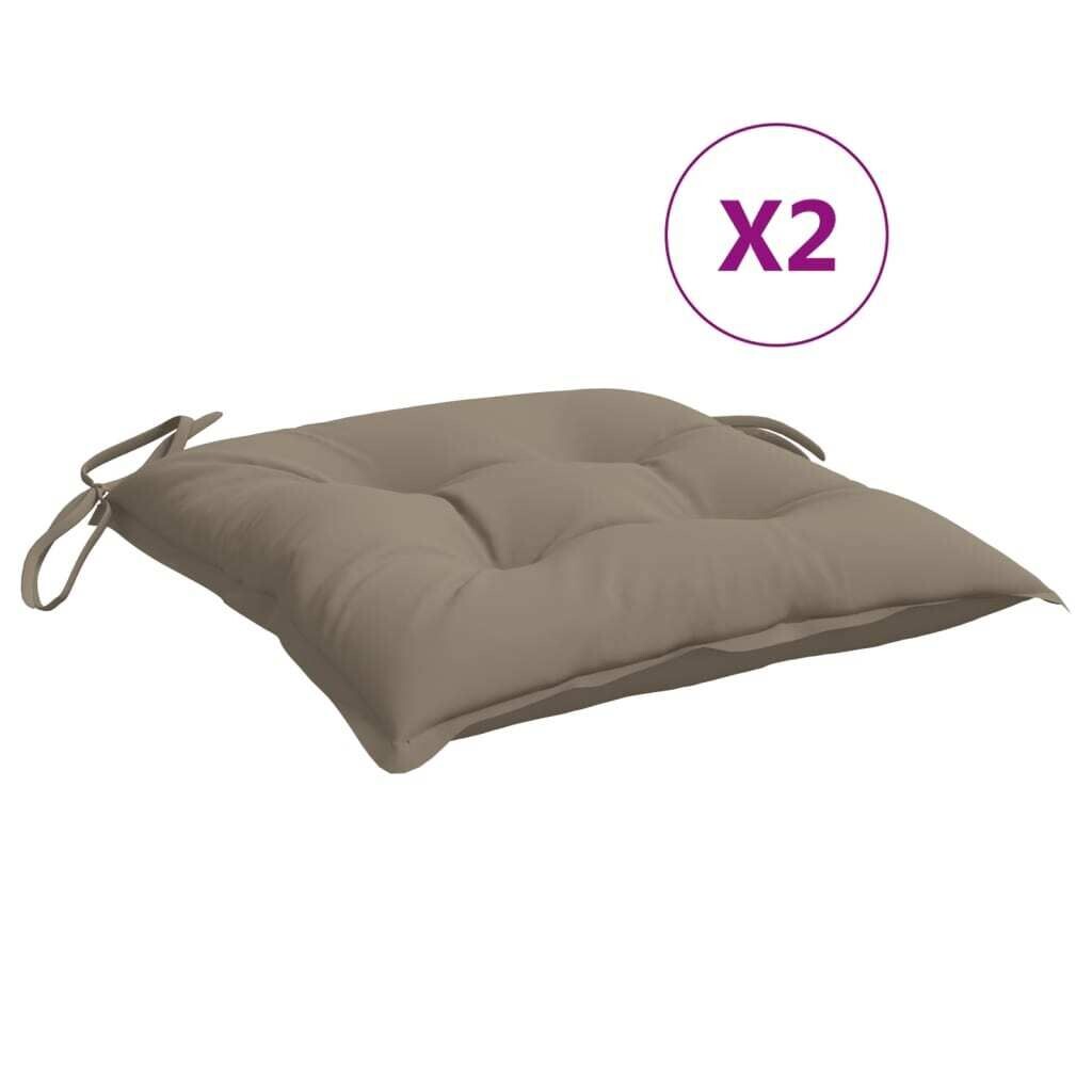 

Подушки на стул vidaXL 2 шт. Taupe 40x40x7 см. Ткань Оксфорд., серо-коричневый