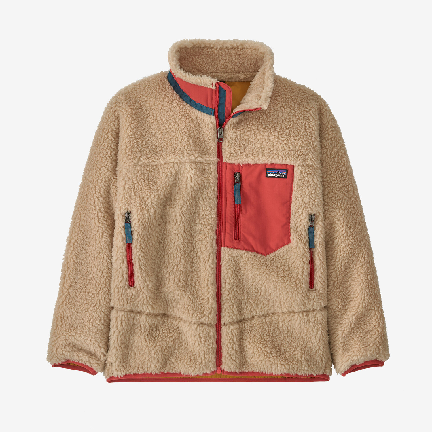 

Детская флисовая куртка Retro-X Patagonia, цвет Dark Natural w/Sumac Red