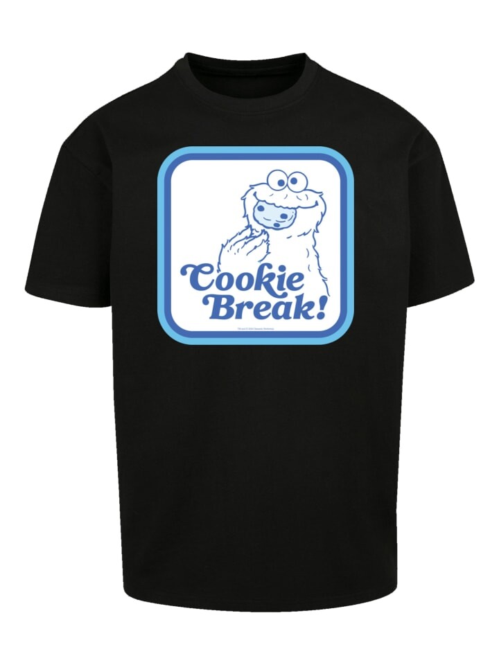 

Футболка F4NT4STIC Heavy Oversize T-Shirt Sesamstraße Cookie Bracke, черный