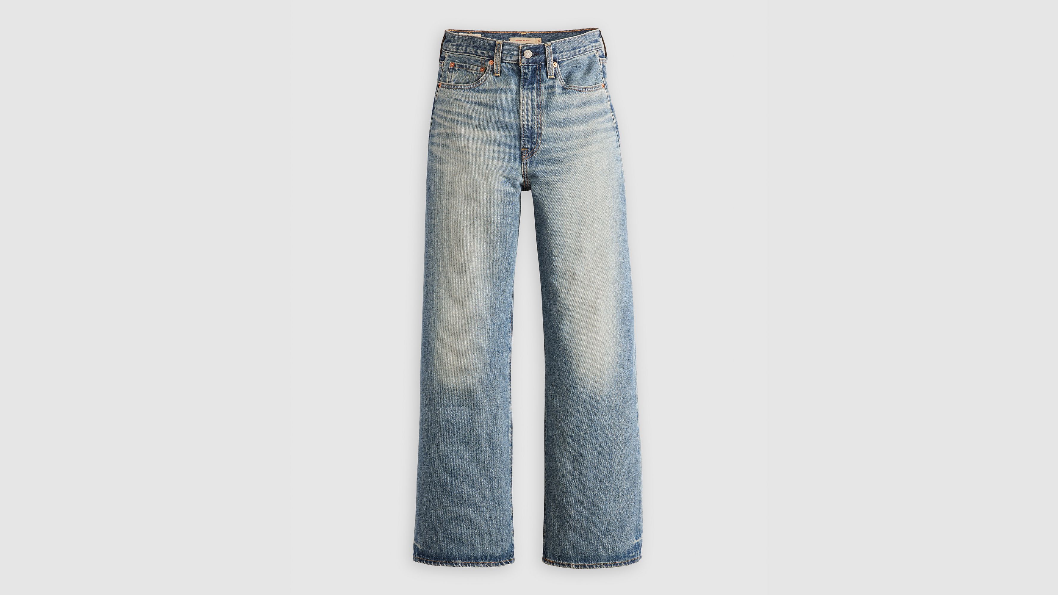 Джинсы женские Levi's Ribcage Wide Leg, средне-синий — фото 3
