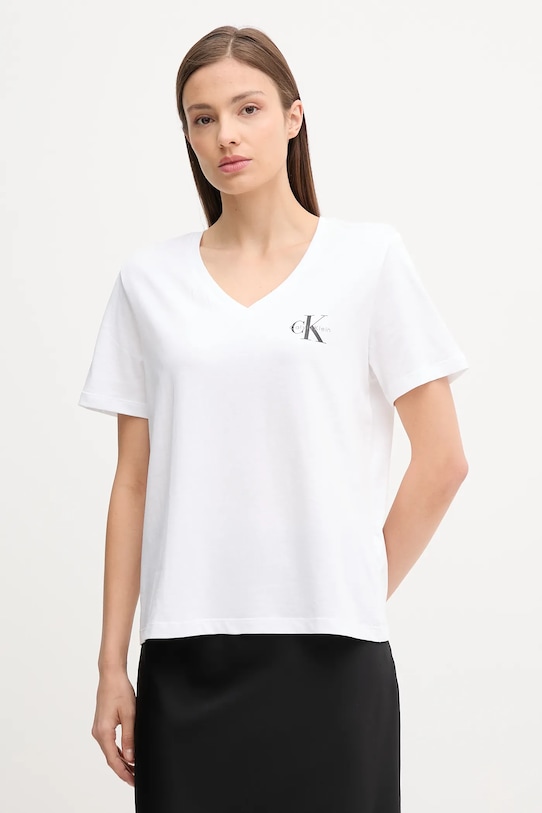

Хлопковая футболка 2 шт Calvin Klein Jeans, белый