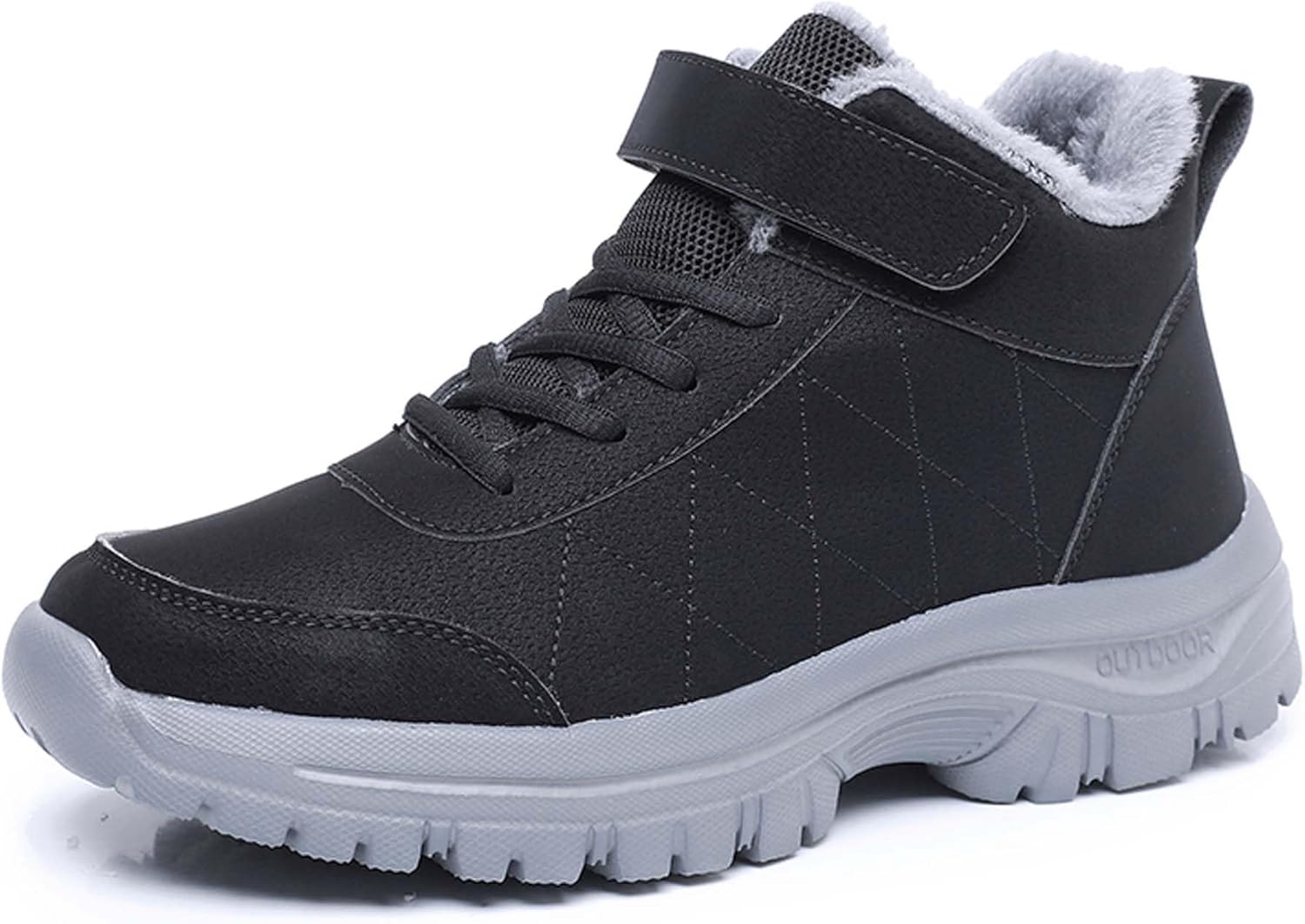 

Мужские зимние походные ботинки, женские водонепроницаемые теплые хлопковые туфли, уличная обувь для прогулок, нескользящие кроссовки на щиколотку Generic, черный