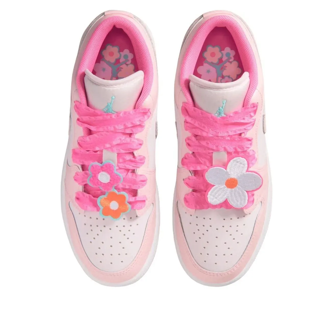Кроссовки (GS) Air Jordan 1 Low 'Flowers Bloom', розовый — фото 3
