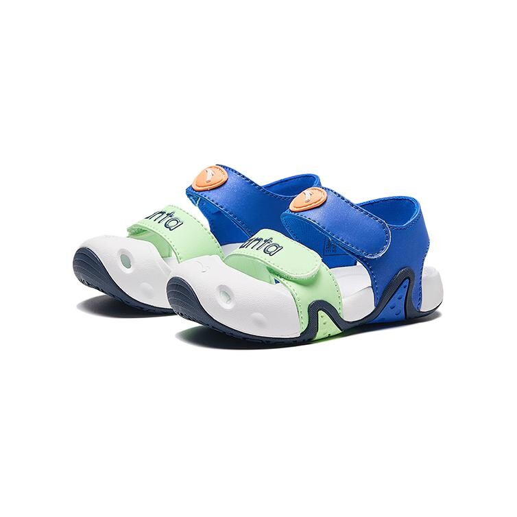 Кроссовки Anta kids Toddler Shoes TD Low-top Sea Blue/fluorescent Light Grass Green — фото 3