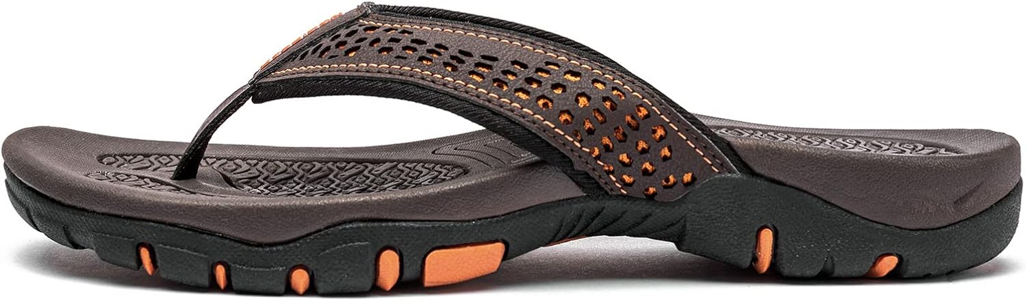 Мужские спортивные шлепанцы для пляжа, для улицы и дома Generic, темно-коричневый — фото 4