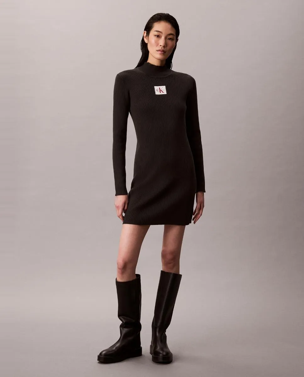 

Короткое платье для женщин с высоким воротником Calvin Klein Jeans, черный