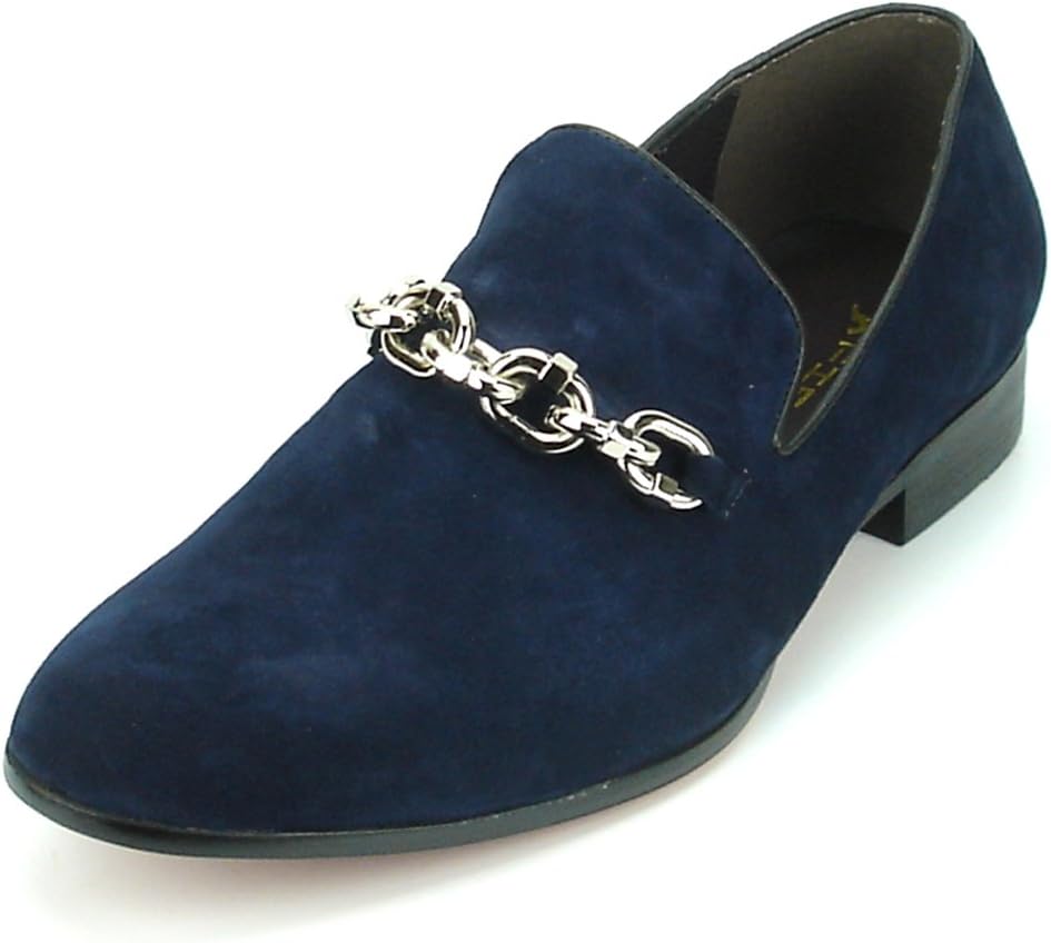 

Мужские замшевые лоферы без шнурков FI-7191 с цепочкой Fiesso By Aurelio Garcia, темно-синий