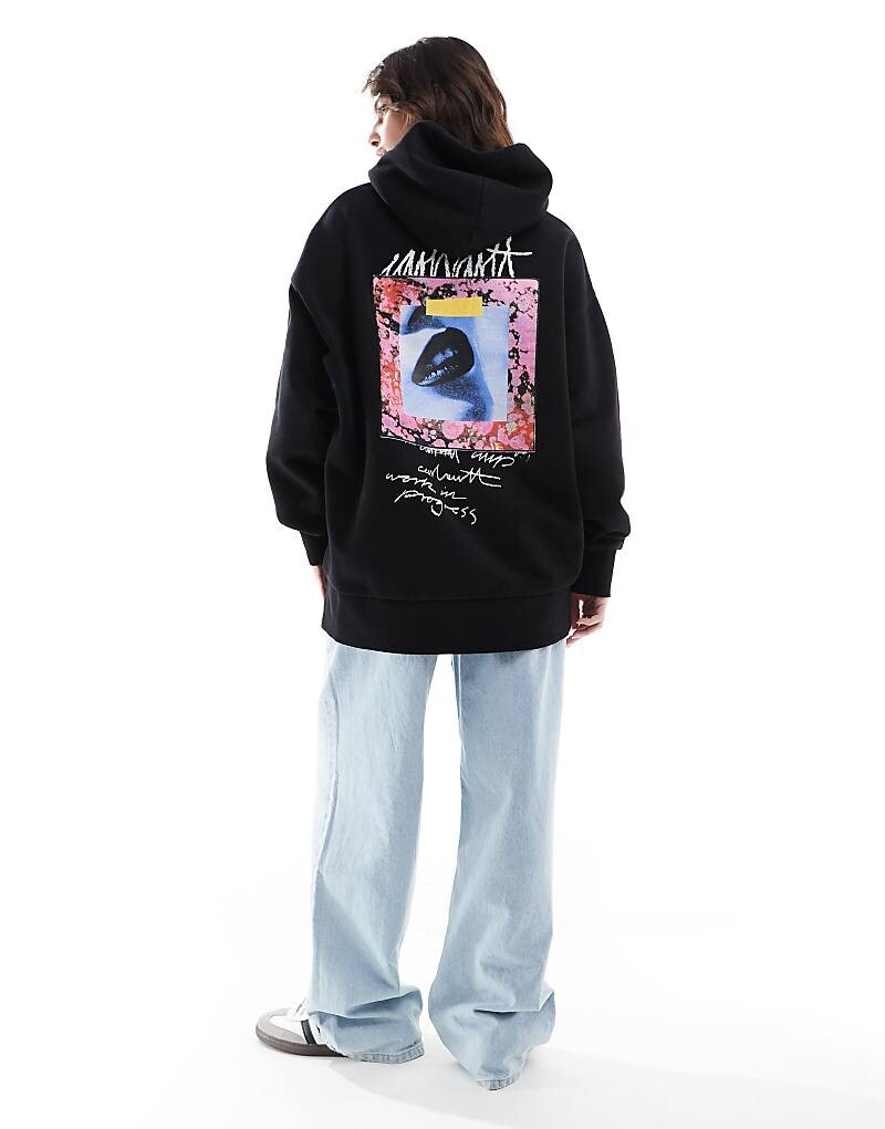

Carhartt WIP – Grin – Черная толстовка оверсайз с принтом губ