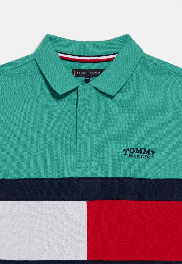 Рубашка-Поло из пике с цветовыми блоками Tommy Hilfiger, Bahama Green Colourblock — фото 3