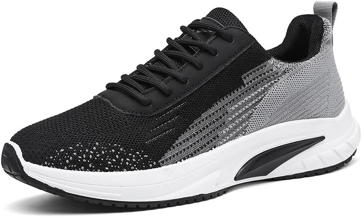 

Мужские спортивные кроссовки с круглым носком, толстой подошвой, противоскользящей, легкие, с дышащей сеткой, на шнуровке, модные повседневные обувь, подходящие для бега, ходьбы и игры в мяч Igzbibg, черный