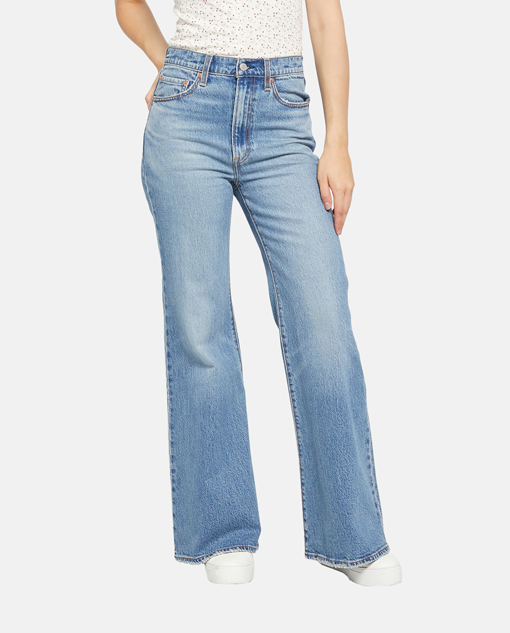 Женские джинсы прямого кроя с высокой посадкой Ribcage Bells Levi's, синий — фото 2