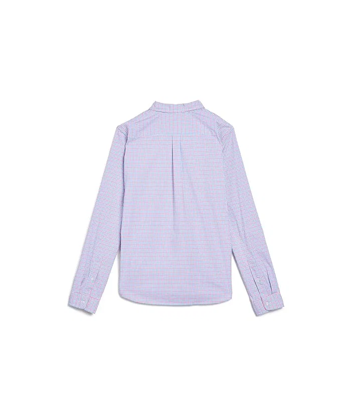 Рубашка с клетчатым принтом Catamaran Check Performance Cotton Vineyard Vines Kids, Bahama Breeze — фото 2