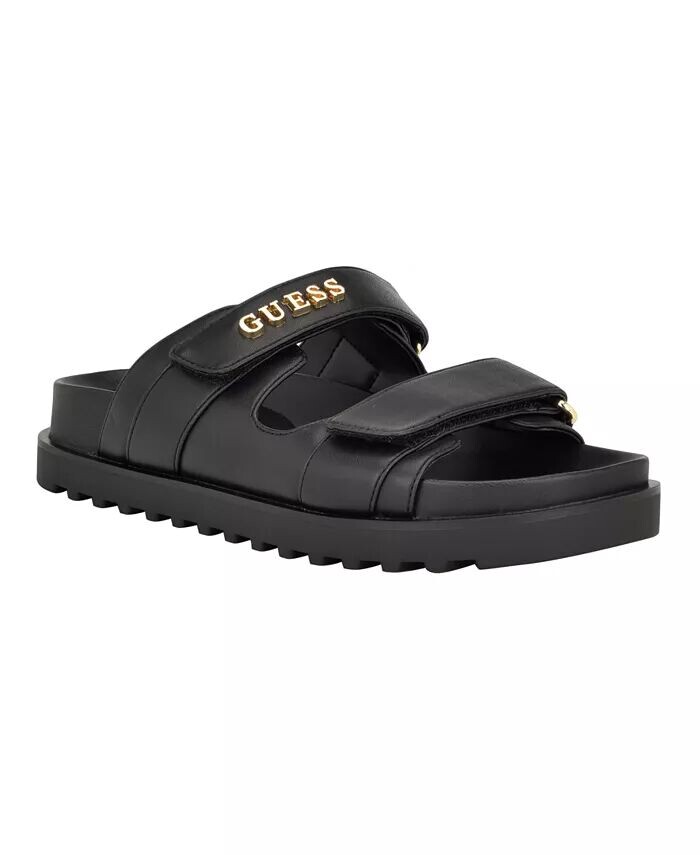 Женские сандалии Fabulon с двумя ремешками и спортивной стелькой GUESS, черный