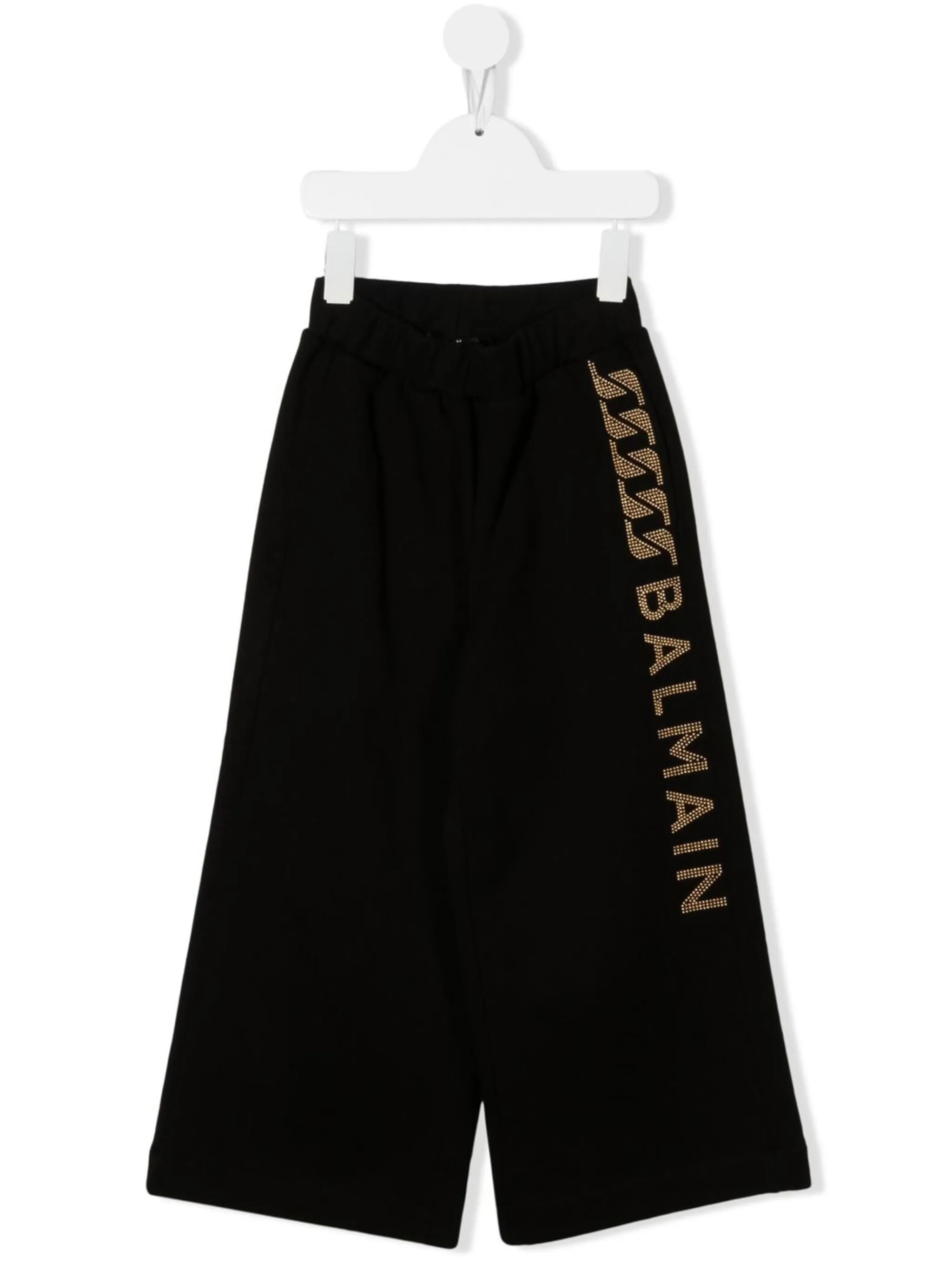 Спортивные брюки широкого кроя с логотипом Balmain Kids, черный