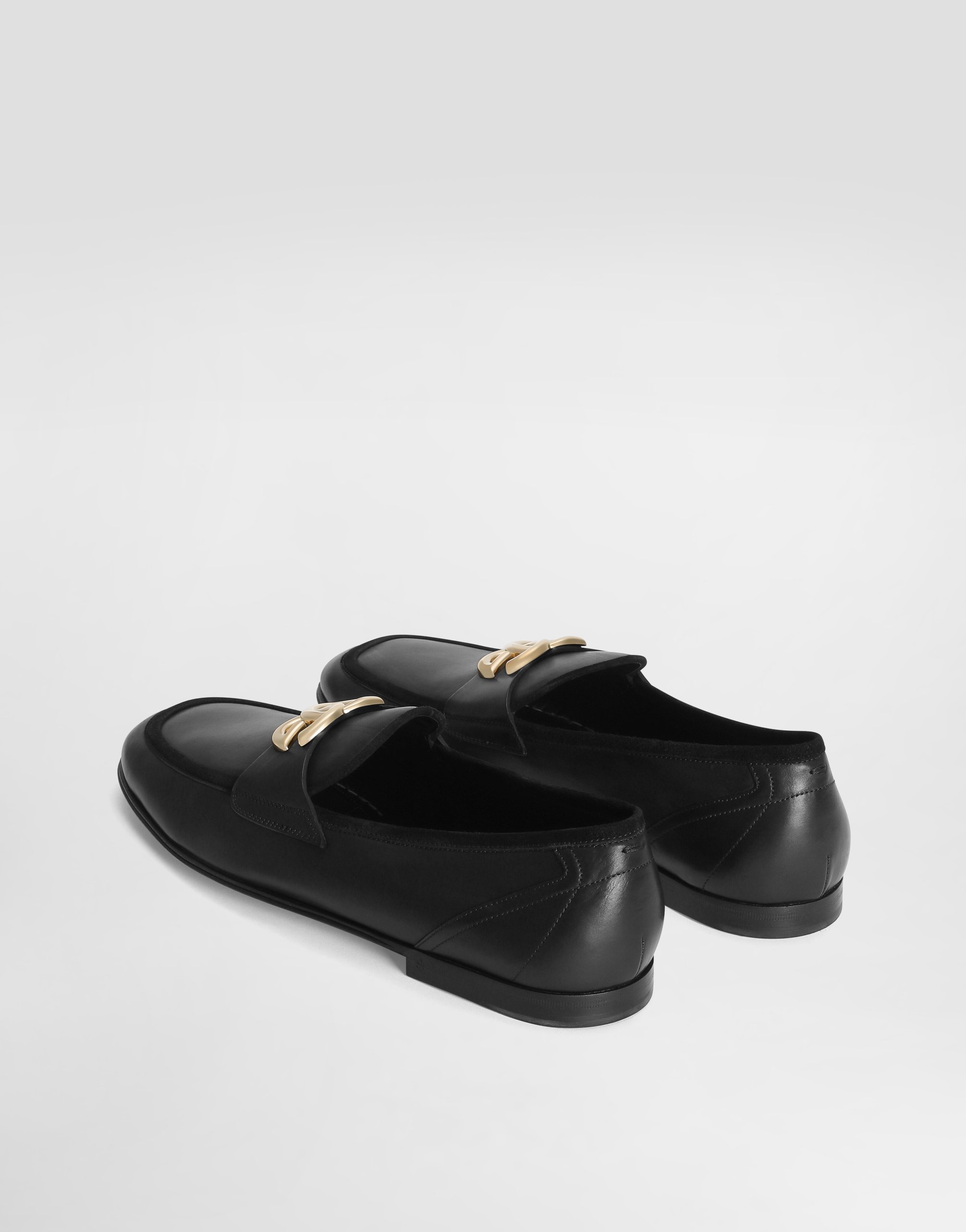 Тапочки из телячьей кожи Dolce & Gabbana, черный — фото 3