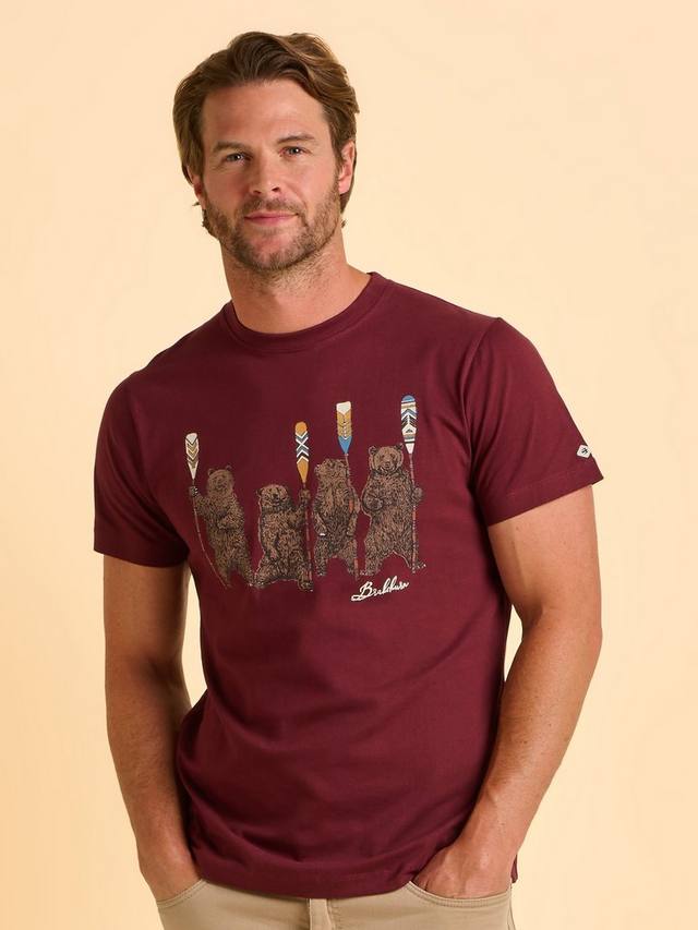 

Футболка с принтом Regular Fit из таллоу-хлопка с короткими рукавами Brakeburn, Red