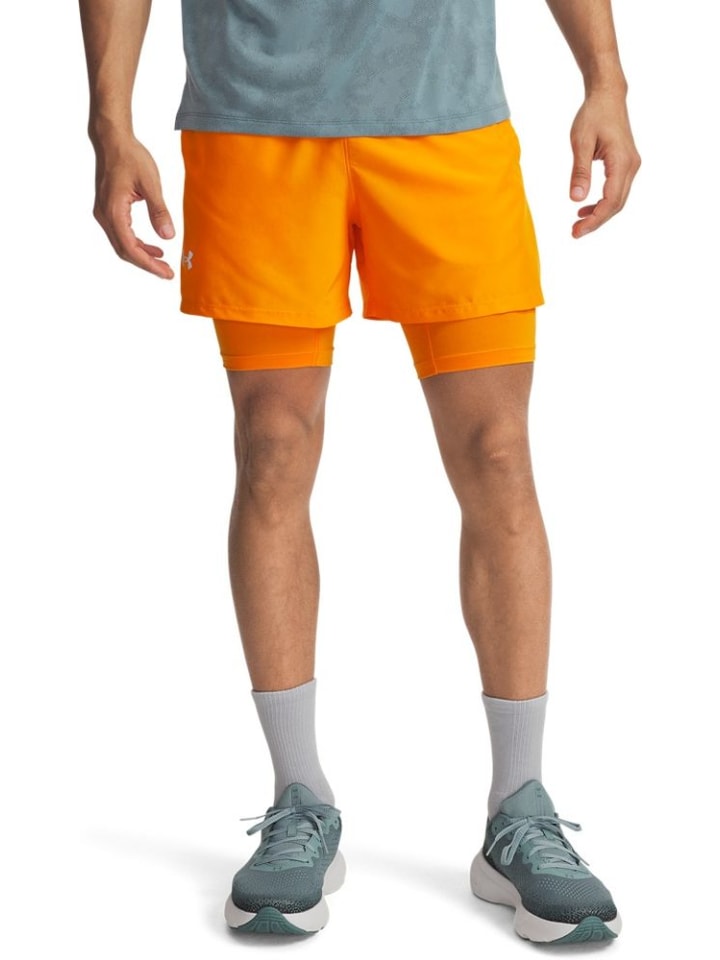 

Under Armour Спортивные шорты "Launch 5" 2-в-1 оранжевого цвета