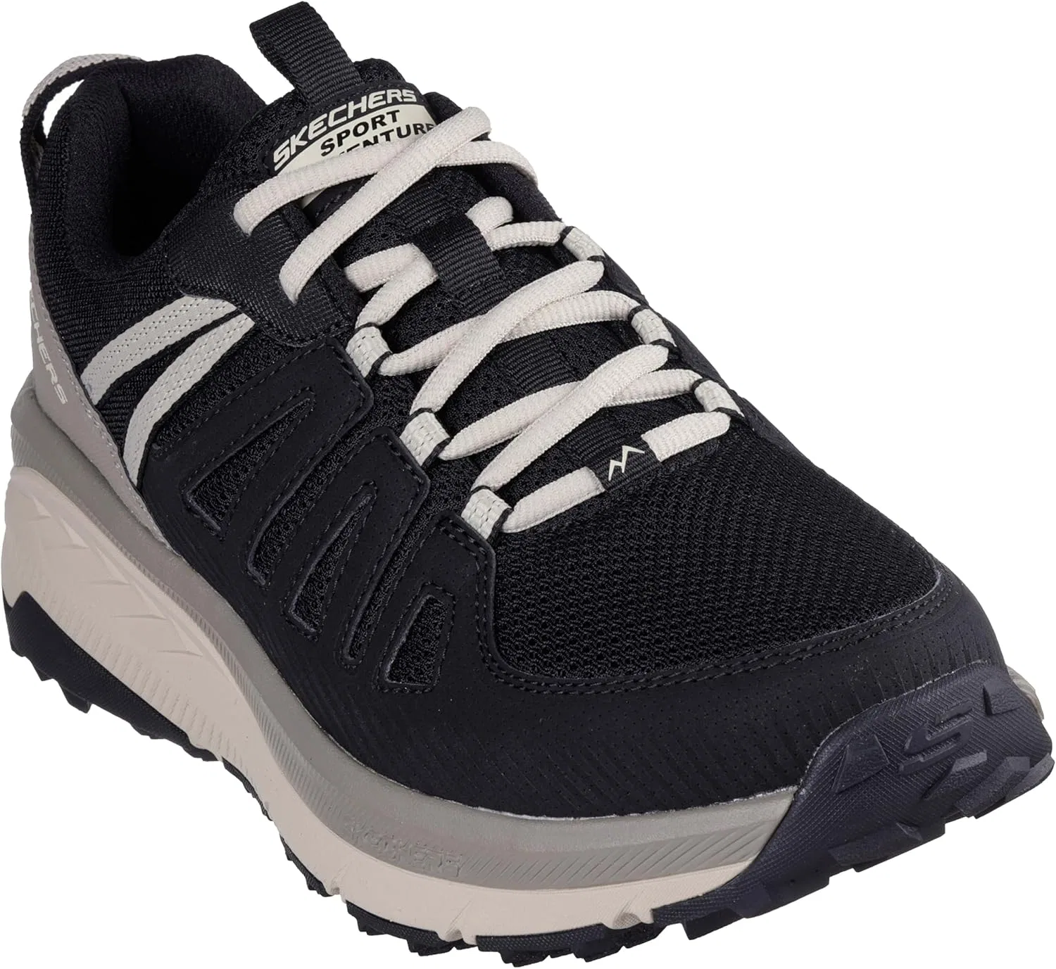 Мужские кроссовки Skechers Switch Back Venture Seeker, Black Synthetic Textile Taupe Trim — фото 4