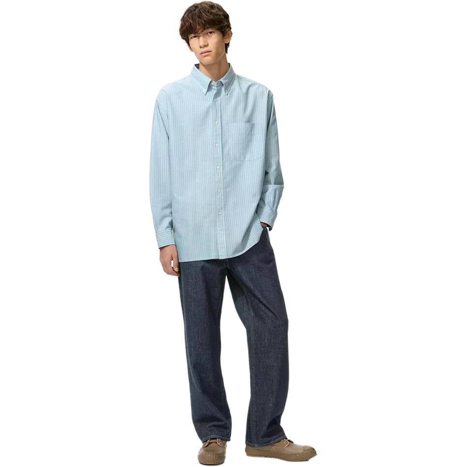 Джинсы Unisex Moderate Straight Fit UNIQLO, sky синий — фото 3