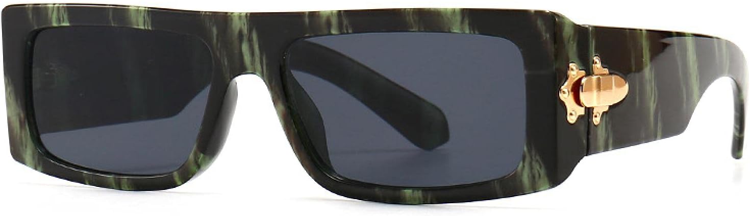 

Модные винтажные прямоугольные солнцезащитные очки для женщин и мужчин, роскошные, в маленькой оправе, с плоской верхней частью и градиентным линзовым покрытием, для женщин, защита от УФ-излучения UV400 TYUVIVO, 4