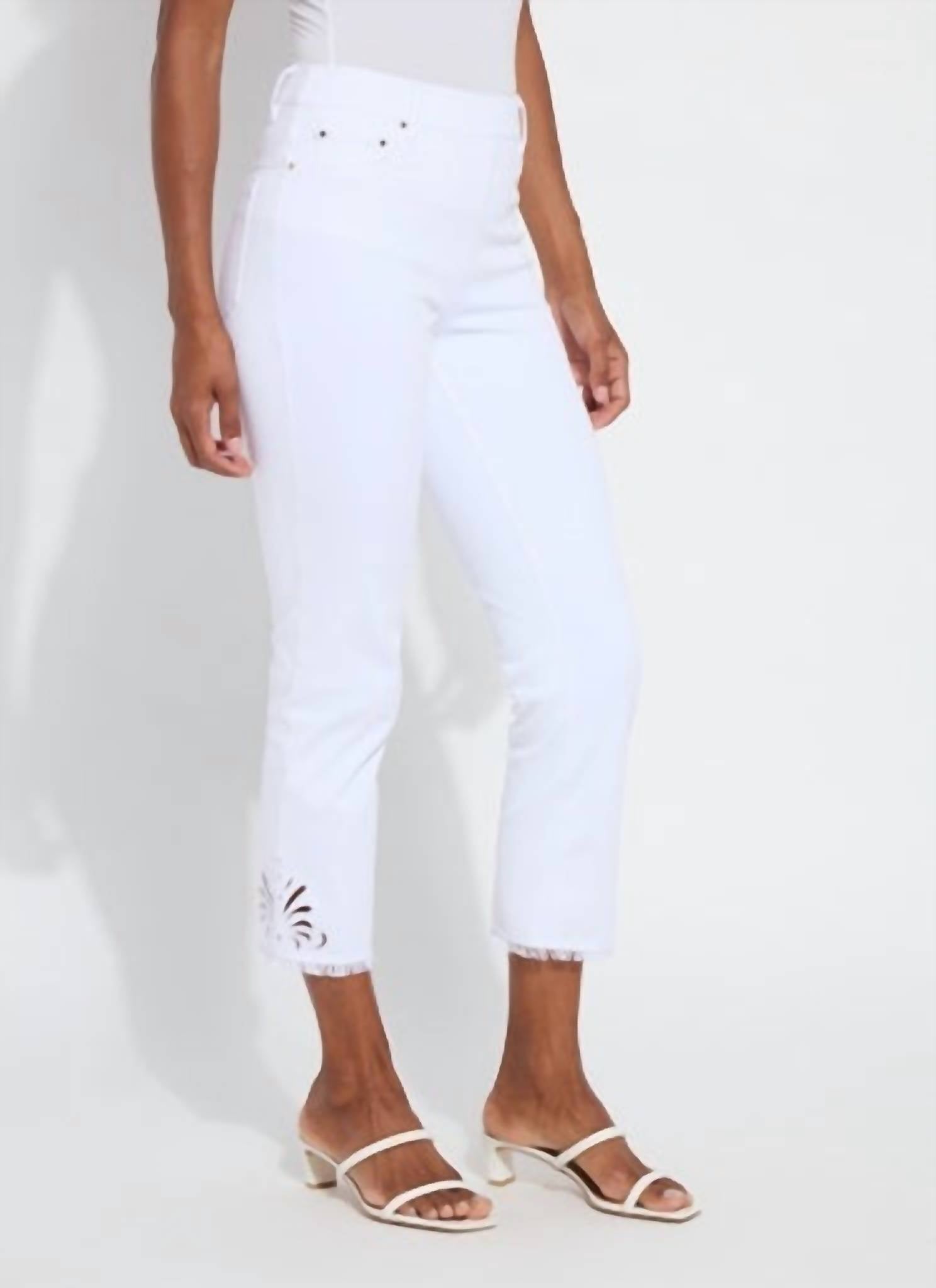 

Женские джинсы Yori Eyelet Crop, белые Lysse